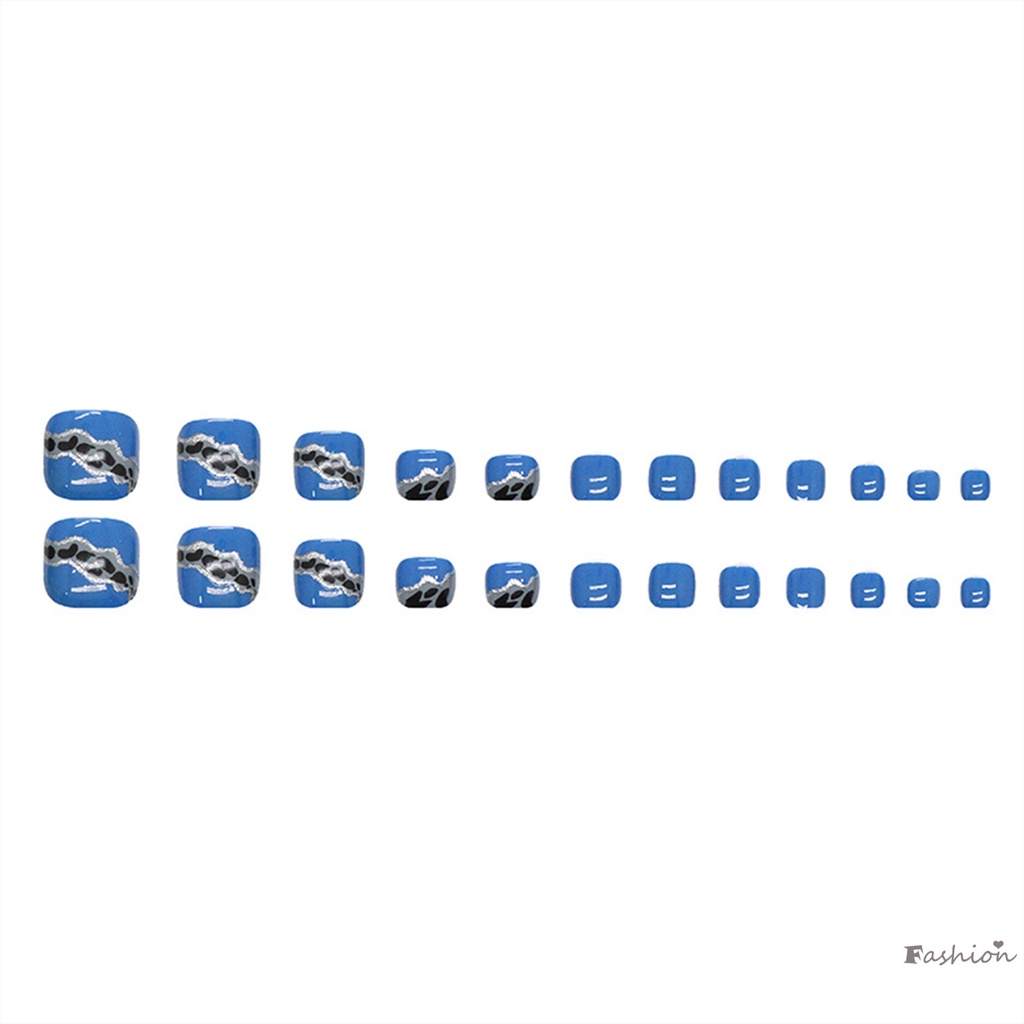 Set 24 Móng Chân Giả Họa Tiết Da Báo Thời Trang Nữ