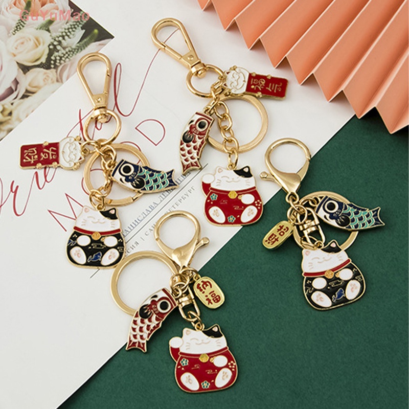 [cxGUYU] 1 Móc Khóa Hình Mèo Beckoning Phong Cách Nhật Bản Cho Nữ PRTA