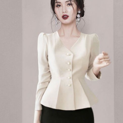 Áo Sơ Mi Tay Dài Cổ Chữ V Phong Cách Retro Pháp Thời Trang Mùa Xuân Mới 2023 Cho Nữ