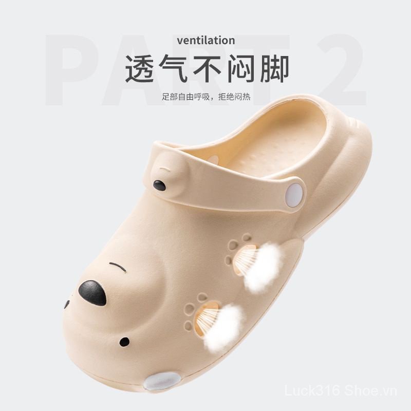 Dép Sandal Đế Dày Chống Trượt Thiết Kế Đục Lỗ Họa Tiết Hoạt Hình Dễ Thương Thời Trang Mùa Hè Cho Nữ