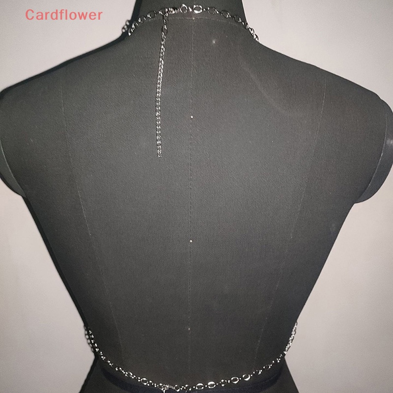 < Cardflower > Áo Không Tay Dáng Ôm Hở Lưng Đính Kim Cương Pha Lê Tua Rua Gợi Cảm Thời Trang Cho Nữ Mới