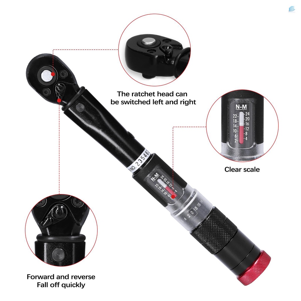 Bộ 11 Mũi Khoan Mô Men Xoắn (s2mwvn) 2~24Nm 1 / 4 Inch Có Thể Điều Chỉnh Tháo Gỡ Nhanh Cho Sửa Chữa Xe Đạp / Xe Hơi