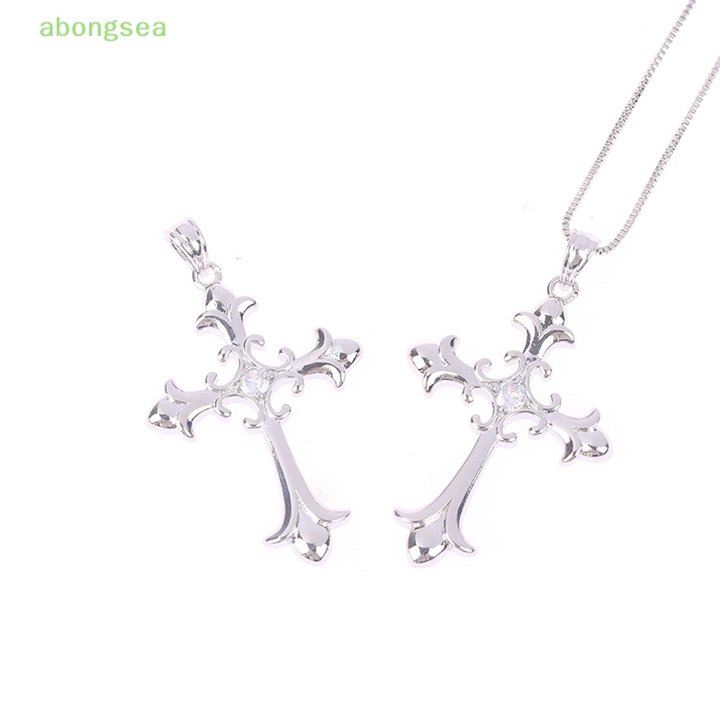 Vòng cổ Mặt Thánh Giá Bằng Thép Không Gỉ Đính Đá Phong Cách Gothic Thời Trang Cho Nam