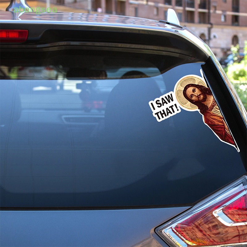 Set 10 Sticker Chống Thấm Nước Hình Chúa Jesus I Saw That Vinyl Dán Trang Trí Xe Hơi Laptop