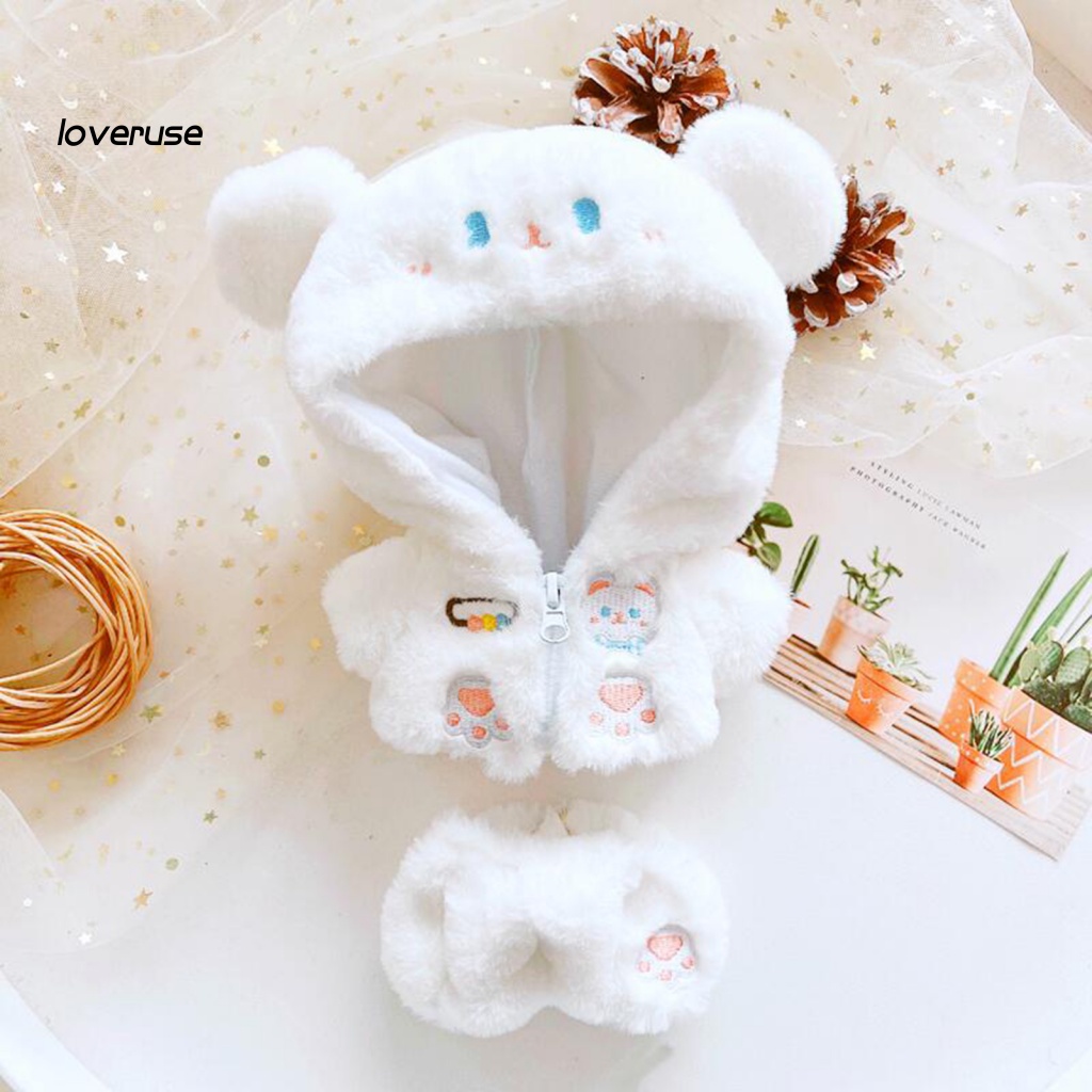 1 Bộ Áo Khoác Và Quần Có Khóa Kéo Màu Trắng Dành Cho Búp Bê
