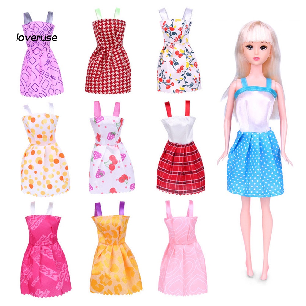 Set 5 Đầm Mini Không Tay Thời Trang Mùa Hè Cho Búp Bê