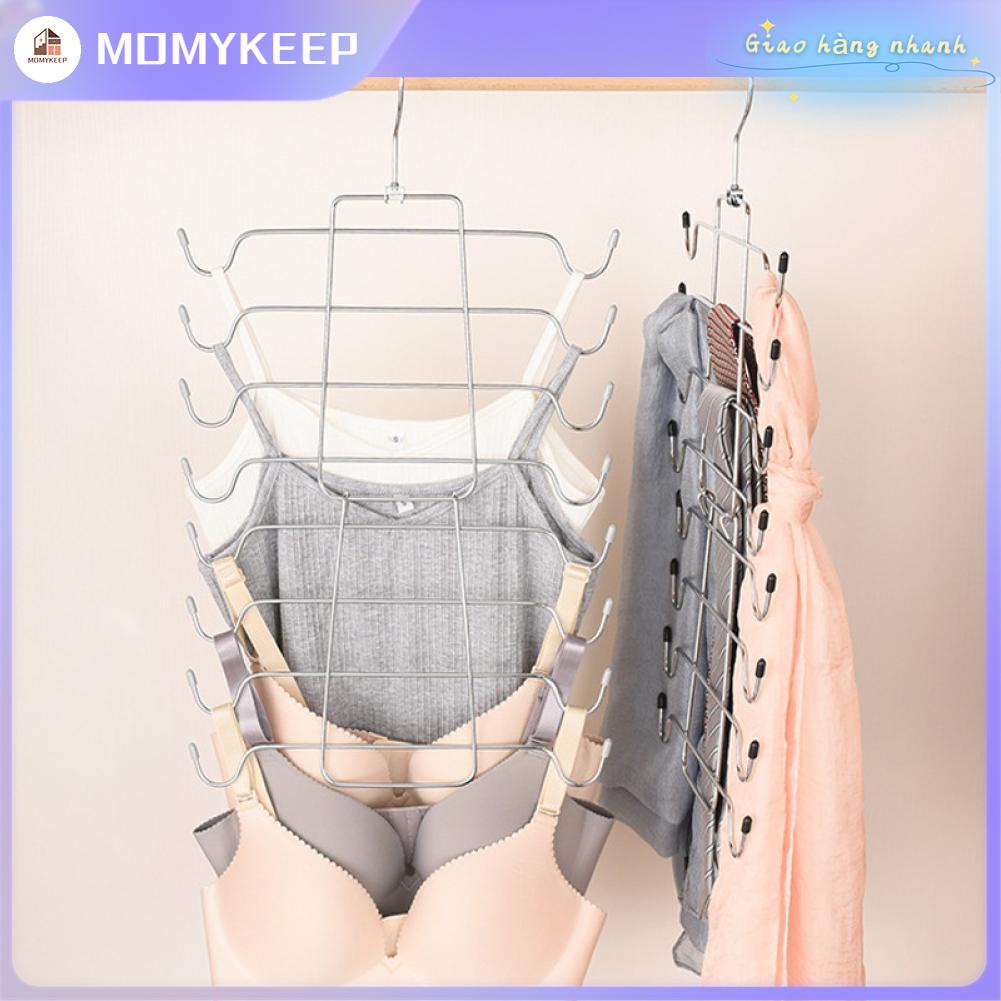 MOMYKEEP Đồ lót nhiều lớp Móc treo quần áo gấp Sling Hanger Liền mạch Đa chức năng Giá phơi