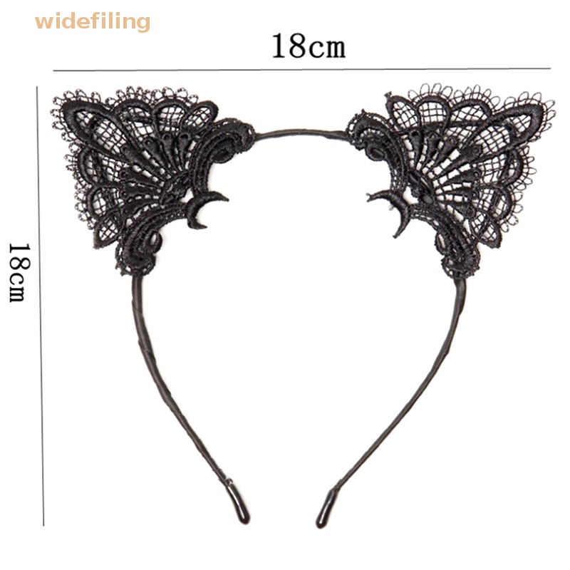 Cài Tóc Tai Mèo Đen Phối Ren Thời Trang Cho Nữ