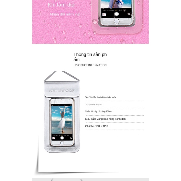 Túi Đựng Điện Thoại Bằng tpu Trong Suốt Chống Thấm Nước Có Thể Chạm Màn Hình Cảm Ứng
