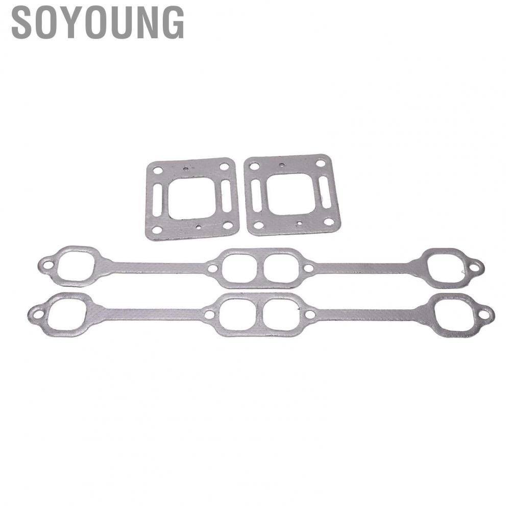 Soyoung Exhaust Gasket Manifold  Easy Operation 4 PCS Sealed Engine Exhaust Gasket Manifold  for Engine