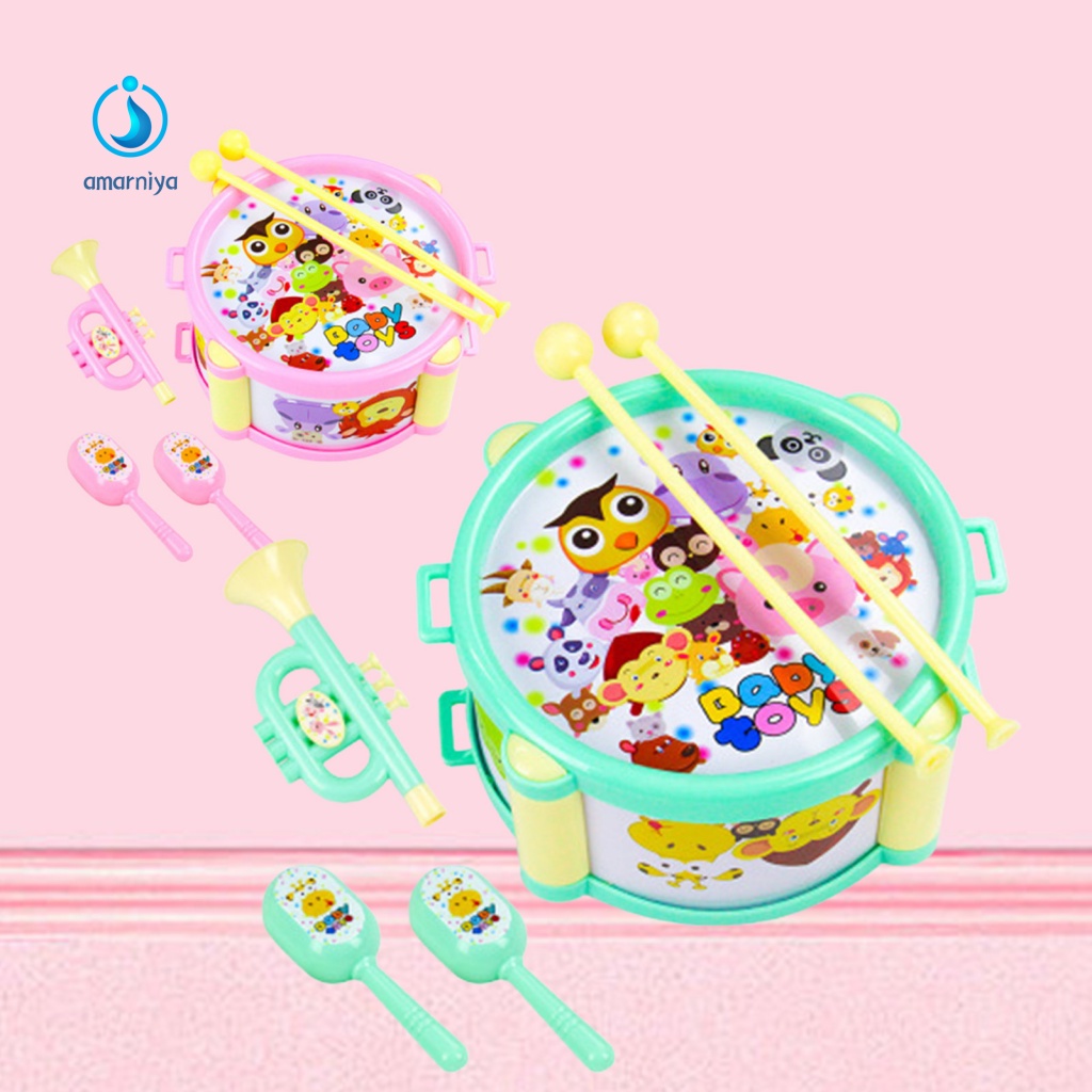 1 Bộ Trống Lục Lạc Bề Mặt Mịn Cho Bé Gái