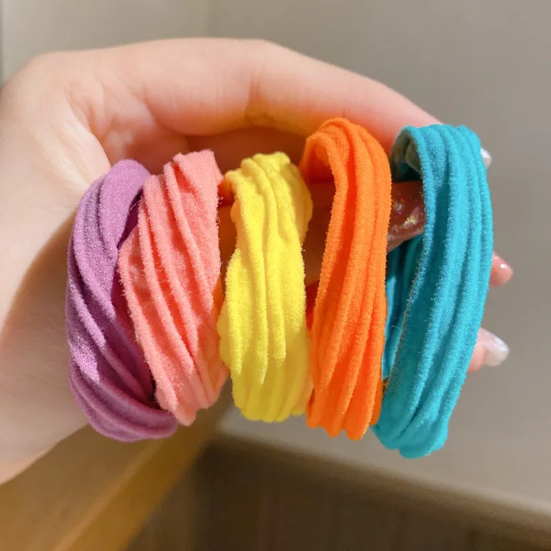 Set 5 / 10 Dây Cột Tóc Không Đường May Màu Sắc Ngọt Ngào Cho Nữ