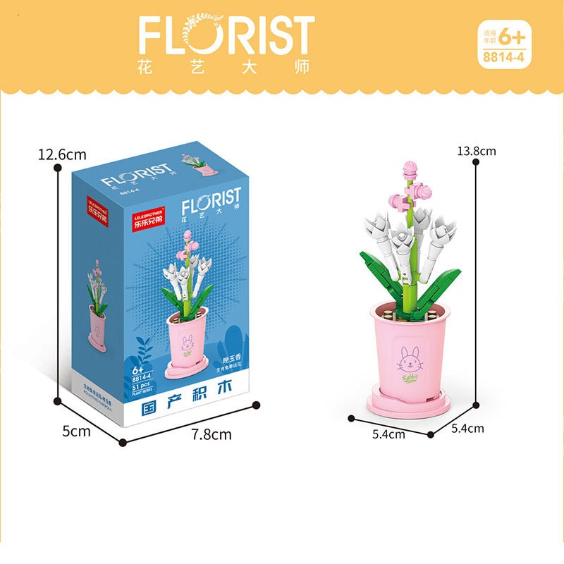 Bộ Đồ Chơi Lắp Ráp Hình Chậu Hoa Nhỏ Dành Cho Bé Gái