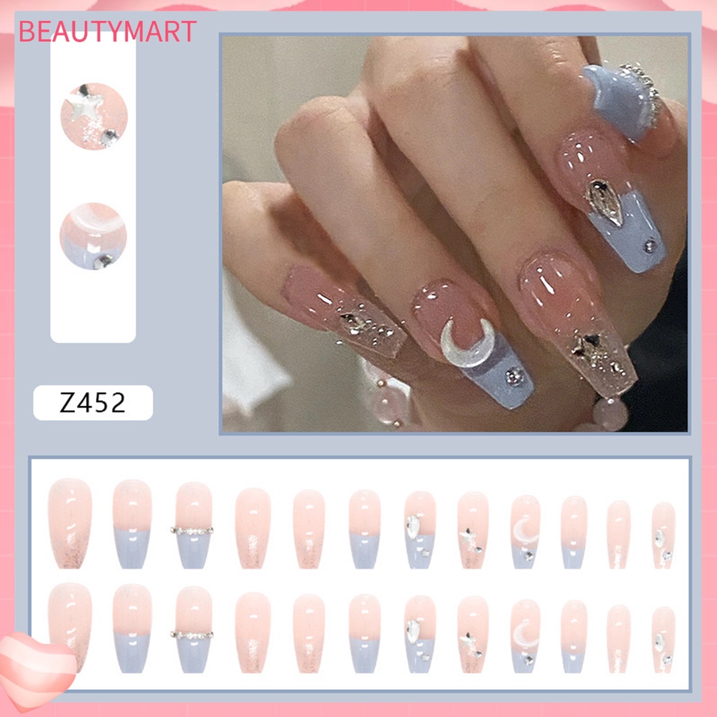 1 Bộ Móng Tay Giả Che Phủ Toàn Diện Có Thể Tái Sử Dụng Kèm Keo Dán Dùng Cho Salon Làm Móng