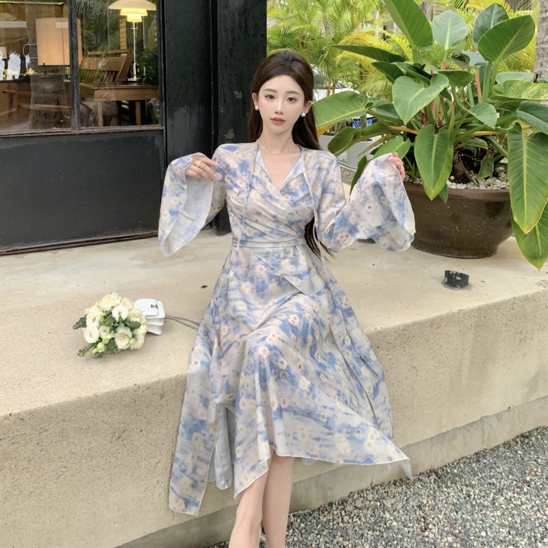 Đầm Hai Dây Họa Tiết Hoa Xinh Xắn Thời Trang Dành Cho Nữ