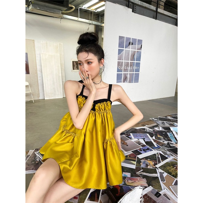 Đầm Ngắn Hai Dây Dáng Ôm Phong Cách Pháp Thời Trang Mùa Hè Hàng Mới Dành Cho Bạn Nữ @ -