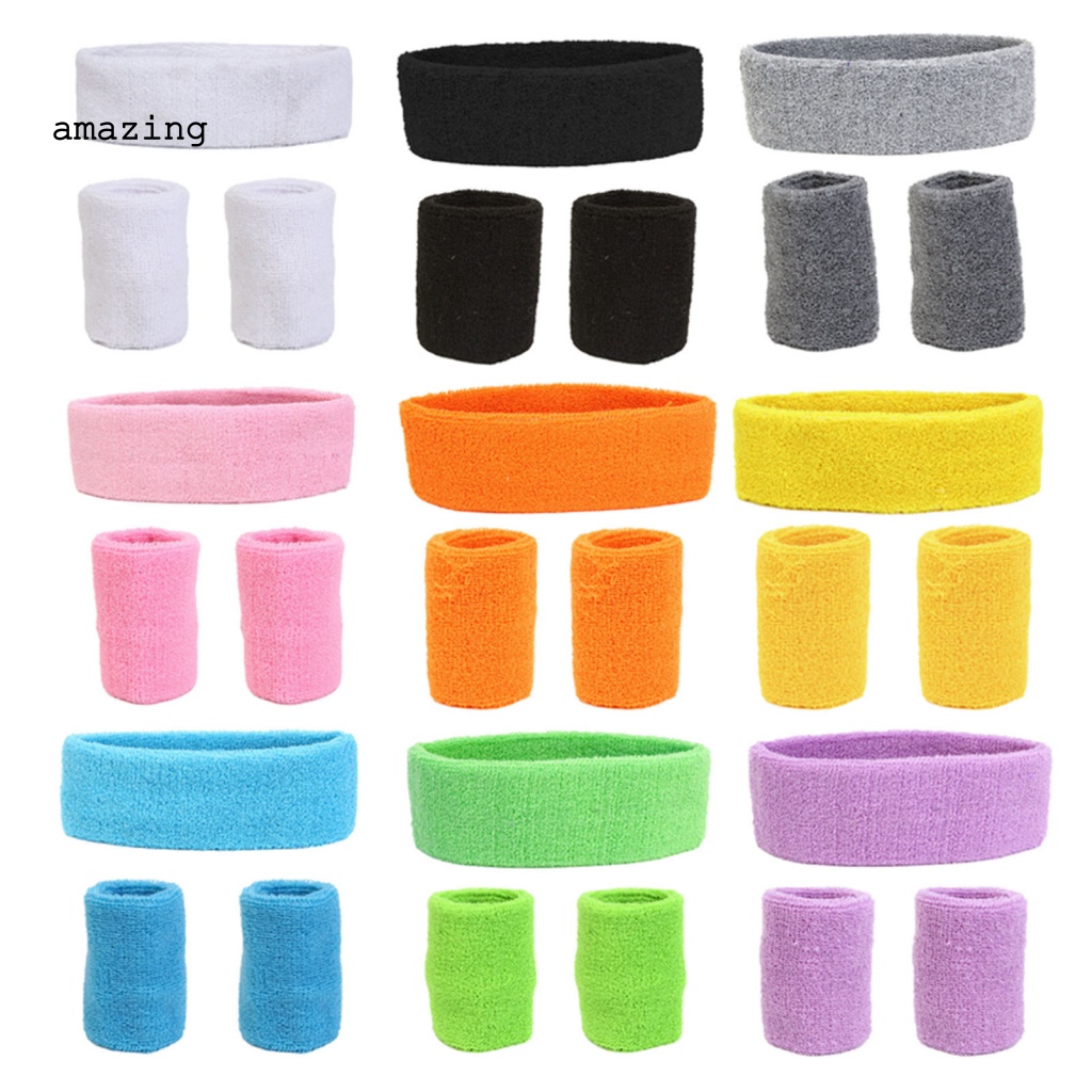 1 Bộ Băng Đô Thể Thao Thấm Hút Mồ Hôi Có Thể Giặt Được