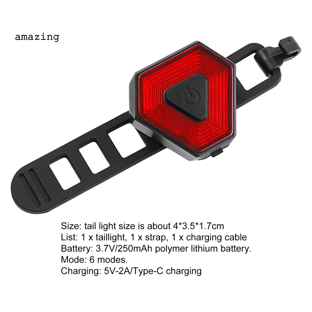 Đèn Cảnh Báo Thông Minh Chống Rơi Vỡ Có 6 Chế Độ Chiếu Sáng Dành Cho Xe Đạp Địa Hình