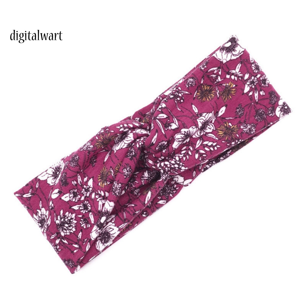 Kỹ Thuật Số| Băng Đô Cài Tóc Bản Rộng Co Giãn In Họa Tiết Hoa Xinh Xắn Thời Trang Cho Nữ