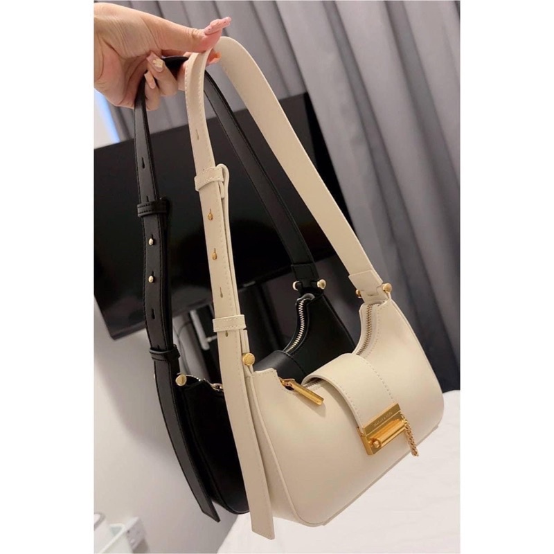 CNK - Túi đeo vai nữ phong cách Singapore, dây đeo vai rộng, khóa chuỗi, túi nách CK2-40271113