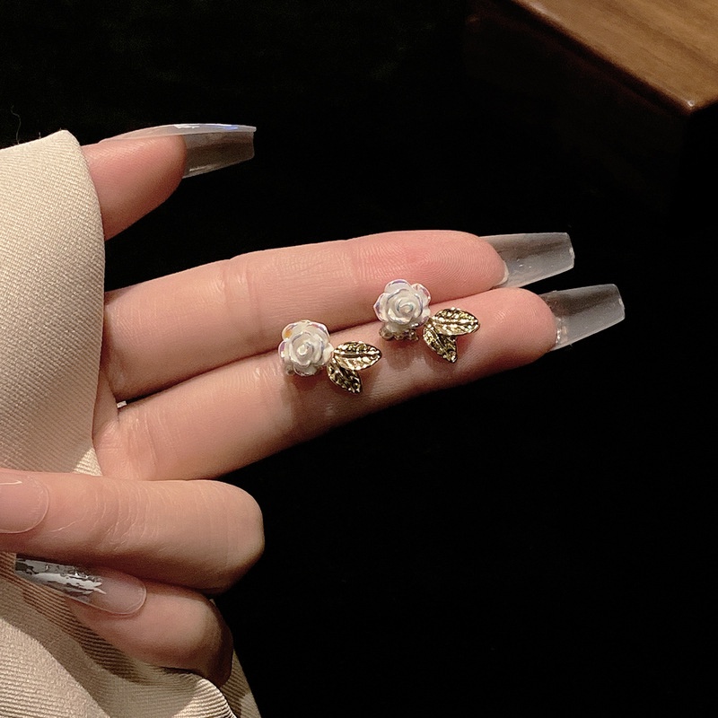 Bông Tai Mạ Bạc 925 Hình Bông Hoa Đính Ngọc Trai Nhân Tạo Phong Cách Hàn Quốc Sang Trọng