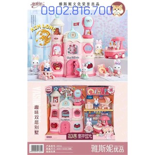 Hộp đồ chơi cho bé gái LÂU ĐÀI THỎ NGỌC - ngôi nhà của thỏ Sylvanian 5526