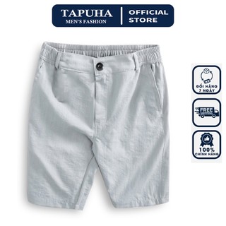 Quần short nam đũi, quần đũi nam ngắn cạp khuy thời trang cao cấp tapuha h8