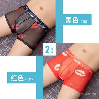 Set 2 quần lót boxer lưới trong suốt siêu mỏng thời trang mùa hè quyến rũ cho nam