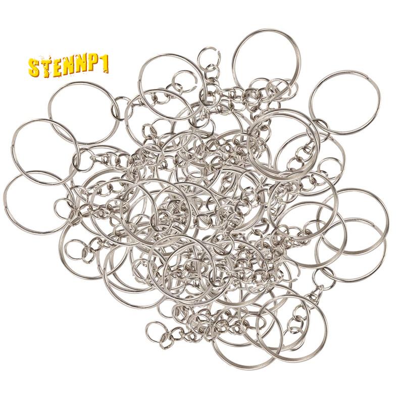 Bộ 200 Vòng Móc Chìa Khóa Màu Bạc Kích Thước 1 Inch / 25mm Dùng Làm Đồ Thủ Công DIY