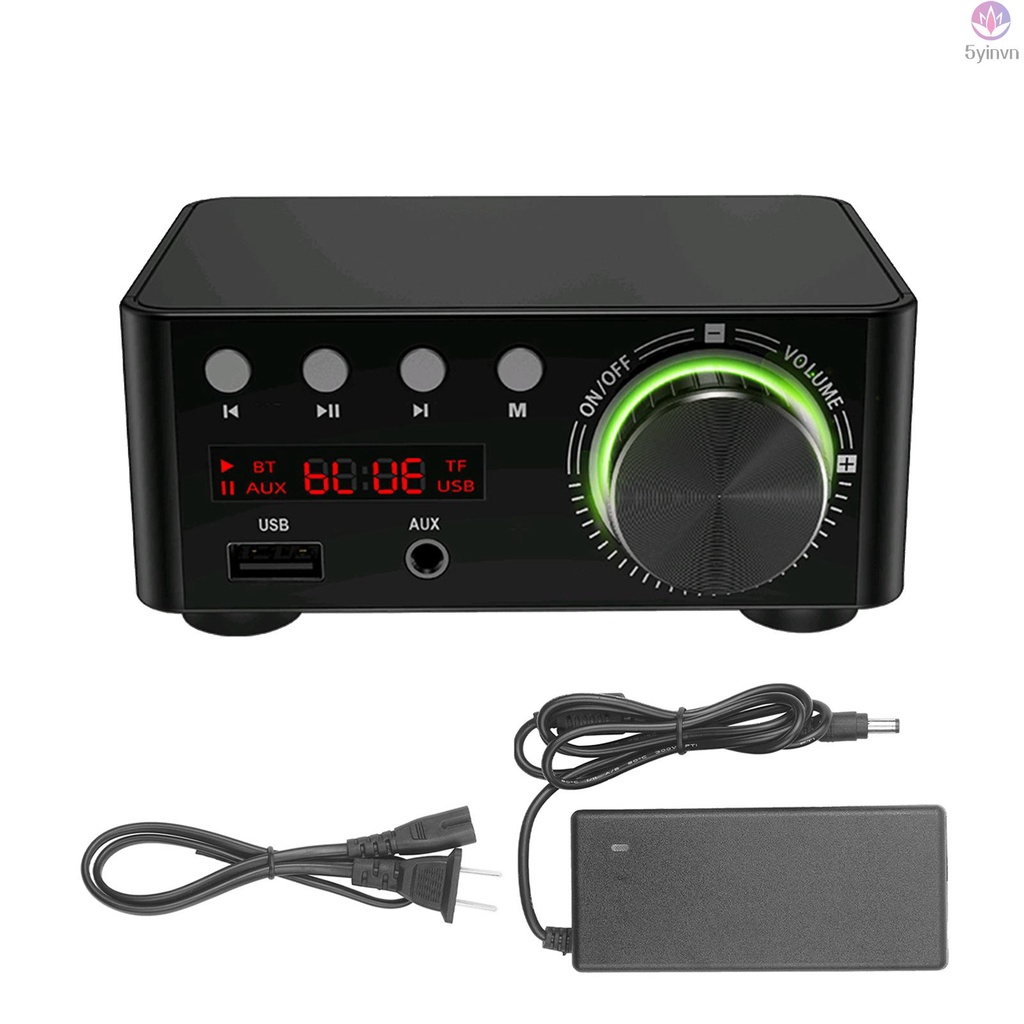 Bộ Khuếch Đại Âm Thanh Kỹ Thuật Số Mini HIFI BT5.0 100W Hai Kênh AMP USB AUX Cho Gia Đình