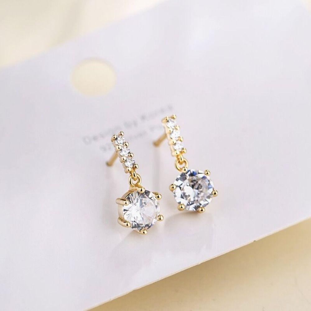 ANEMONE Bông Tai Hình Giọt Nước / Tròn Phong Cách Hàn Quốc Cổ Điển Thời Trang