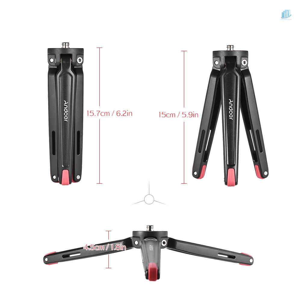 Giá Đỡ Ba Chân Mini Cầm Tay Bằng Hợp Kim Nhôm Tải Trọng 11Lbs Cho Máy Ảnh Thể Thao DSLR Andoer Andoer