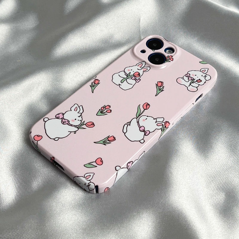 Vỏ Cứng Phim Dán Hoa Tulip111314Ốp Điện Thoại Họa Tiết Thỏ Đáng Yêu Cho Apple Iphone 14Xs