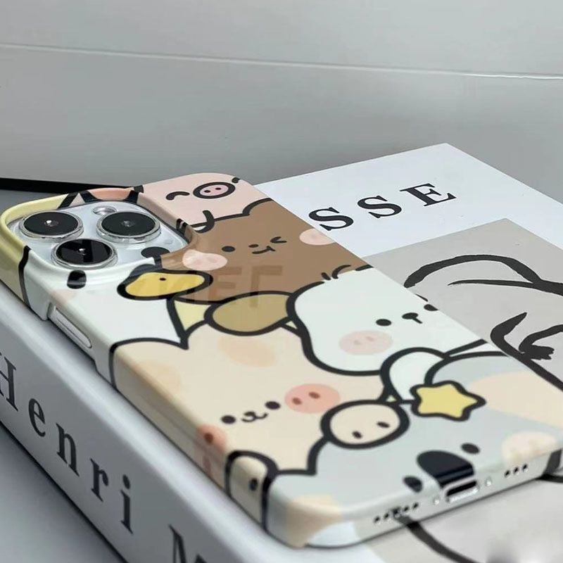 Ốp Điện Thoại Cứng Chống Bụi Bề Mặt Bóng In Họa Tiết Hoạt Hình Dễ Thương Cho Apple Iphone 12 promax 13 1114 44CI