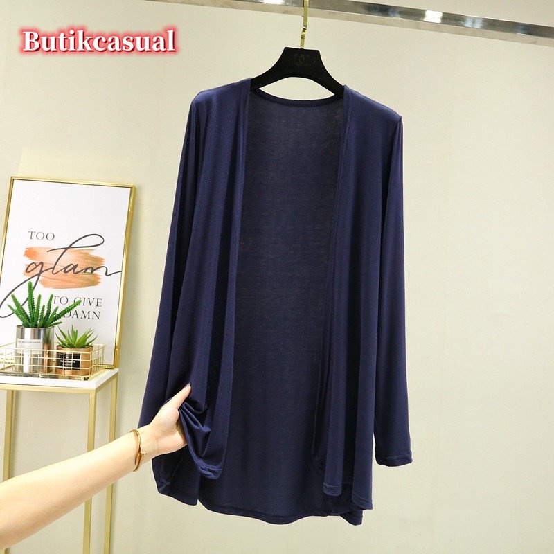 Áo Khoác cardigan Dáng Rộng Vải cotton Plus Size Cho Nữ