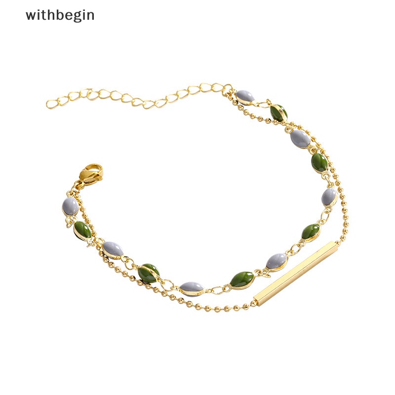 Vòng Tay Hai Lớp Đính Hạt Màu Sắc Phong Cách Pháp Cổ Điển Tùy Chỉnh Thời Trang Cho Nữ