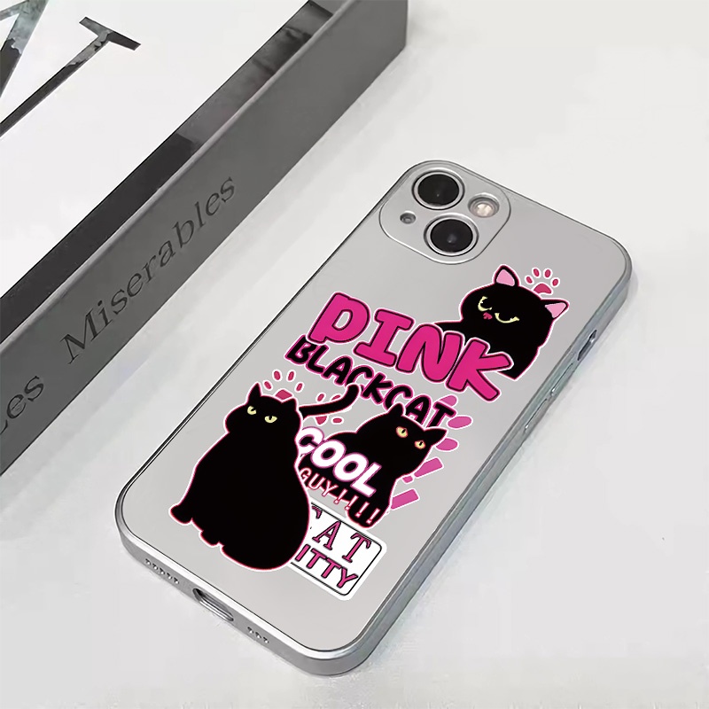 Vỏ điện thoại mèo chống sốc trong suốt tương thích cho IPhone 11 13 14 12 Pro 7 8 6s Plus XS Max X XR Vỏ mềm mại dễ thương Vỏ silicon TPU