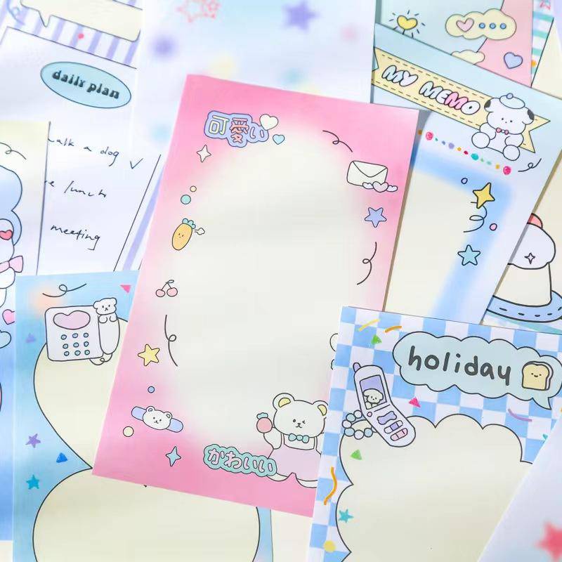 Bộ 80 Giấy Ghi Chú Họa Tiết Gấu Hoạt Hình / Ngôi Làng / Ngôi Nhà / Ngôi Làng Dễ Thương Dùng Làm Quà Tặng Cho Bé DIY