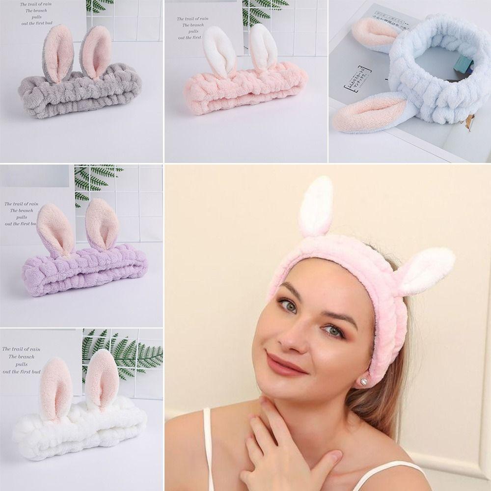 Băng Đô Cài Tóc Bằng Vải Lông Cừu San Hô Dùng Rửa Mặt Cho Nữ