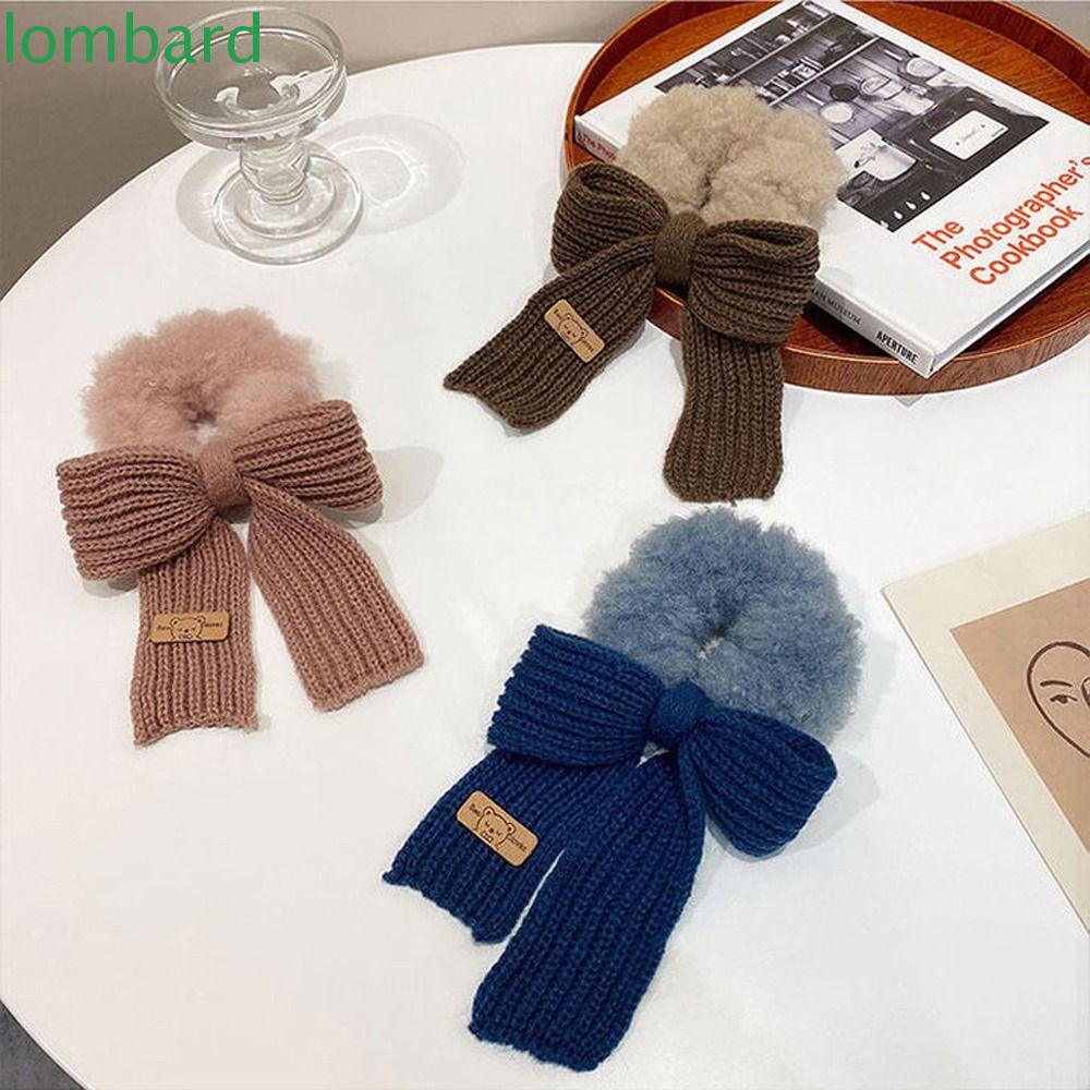 Dây Cột Tóc Lông Nhung Co Giãn Đính Nơ Lớn Thời Trang Thu Đông Cho Nữ