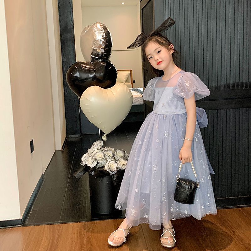 Đầm Công Chúa Vải Tuyn Thắt Nơ Thời Trang Mùa Hè Mới 2023 Dành Cho Bé Gái