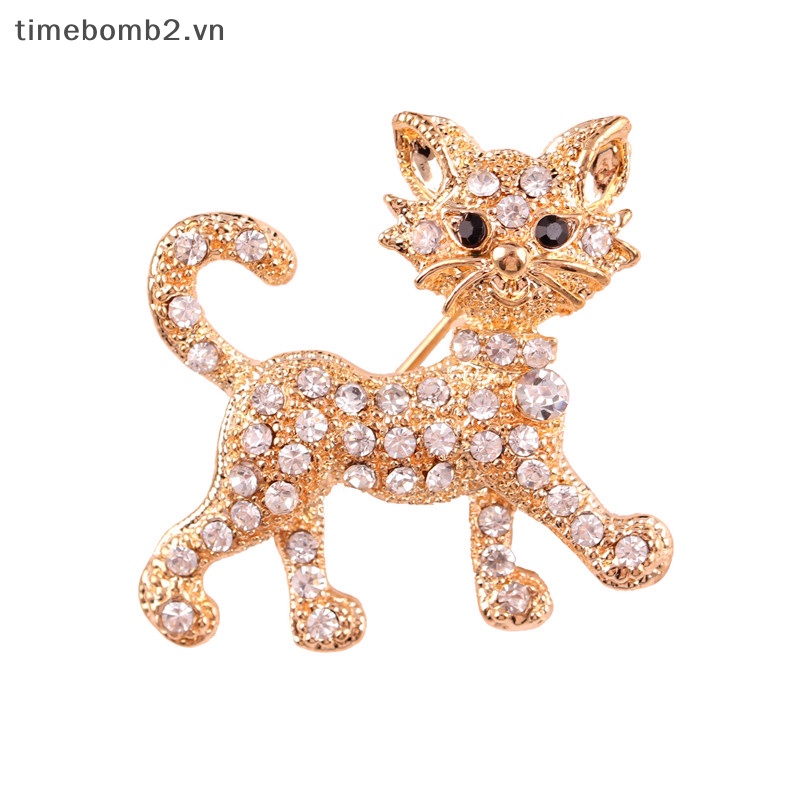 Ghim Cài Áo Đính Đá Lấp Lánh Phong Cách Vintage Cho Nữ