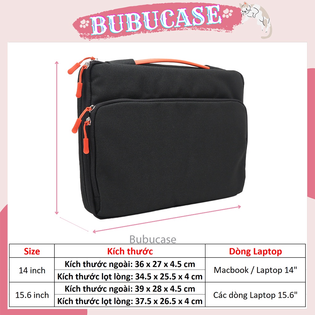 Túi Chống Sốc Laptop, Macbook 14 inch - 15.6 inch Cao Cấp - Túi Đựng Laptop Chống Nước 2 Ngăn Đa Dụng