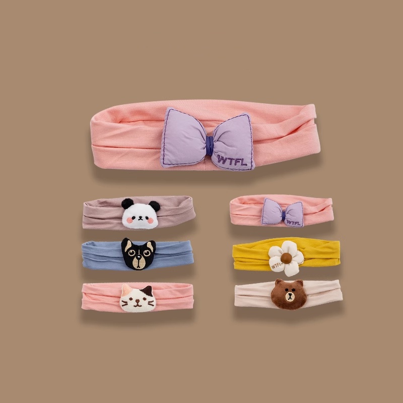 Băng Đô Vải cotton Mỏng Đính Hoa Xinh Xắn Cho Bé Gái