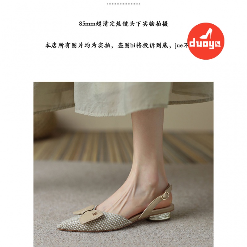 Giày Sandal Hở Ngón Gót Thấp Đính Nơ Dễ Thương Thời Trang Mùa Hè Cho Bạn Gái