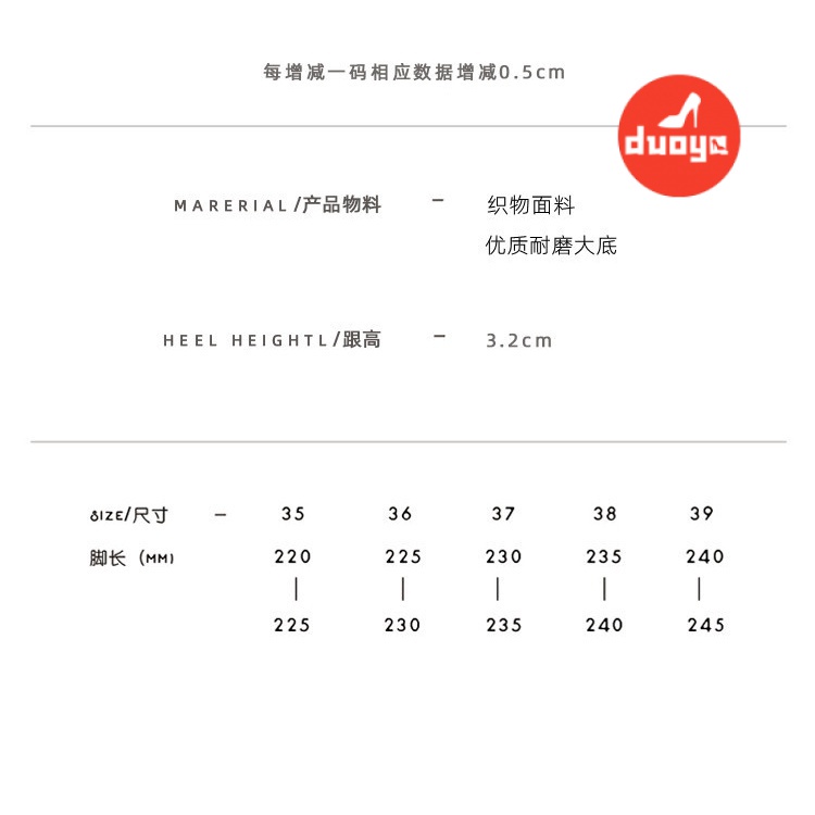 Duoya Tóc Thẳng ~ [Hàng Có Sẵn] Giày Mũi Vuông Đế Mềm Dày Thời Trang Mùa Xuân Dễ Phối Đồ Cho Nữ