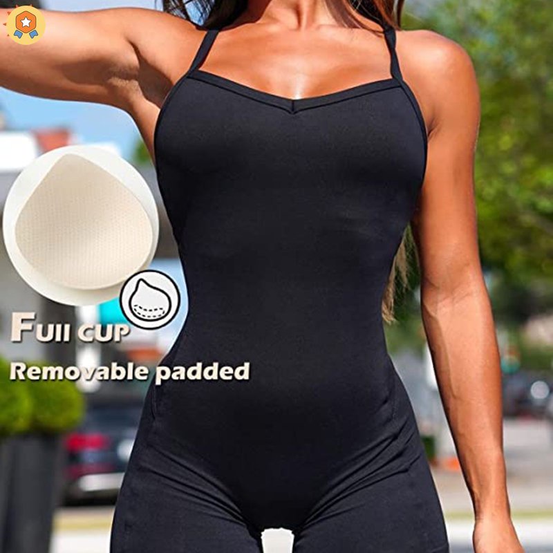 Bộ Áo Liền Quần Ngắn Hở Lưng Tập Thể Thao Yoga LKZBR HYJP2 Cho Nữ