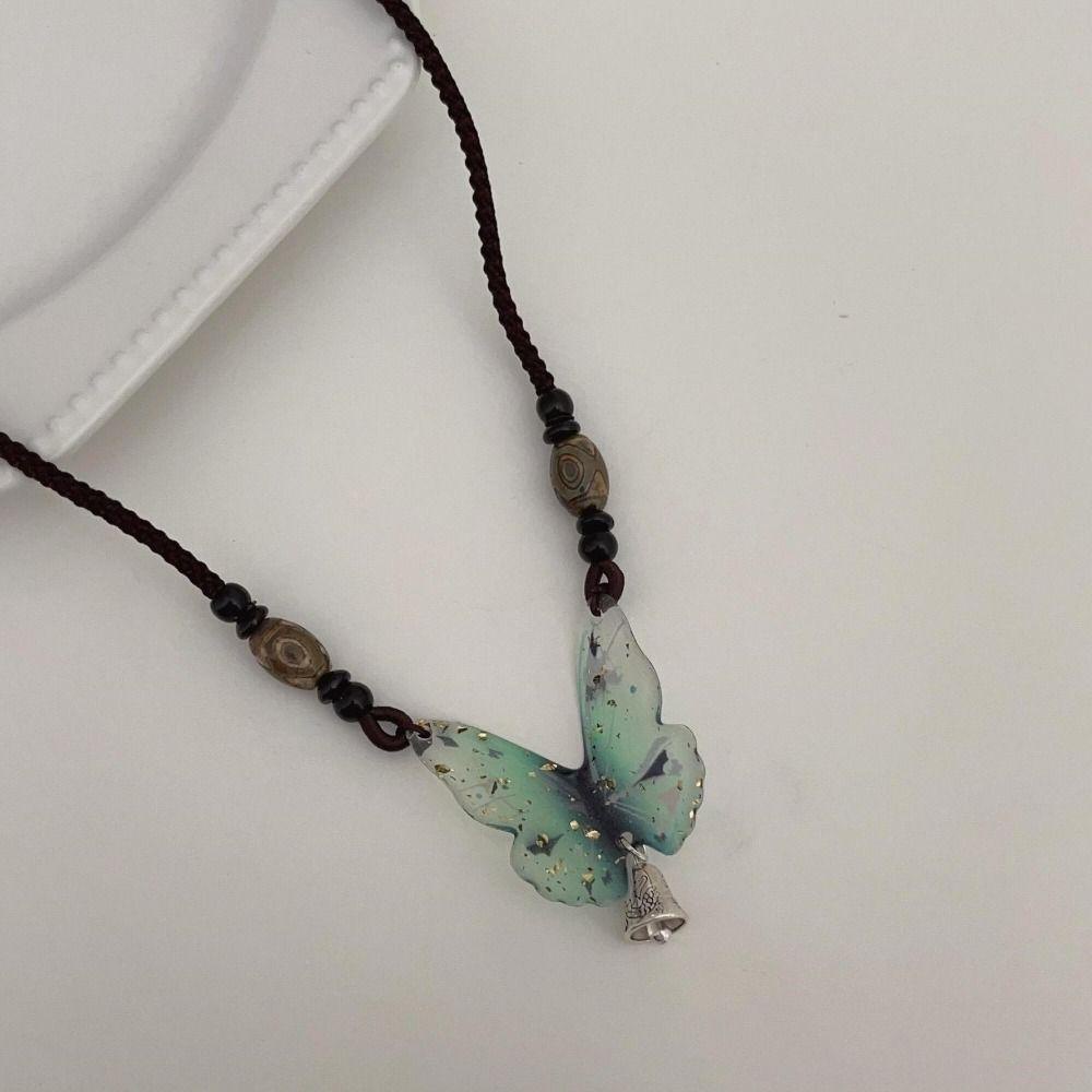 Dây Chuyền Mặt Bướm Màu Xanh Lá Cây Thời Thượng Cá Tính Ngọt Ngào|Trang Sức Vòng Đeo Tay Thời Trang Sành Điệu Cho Nữ