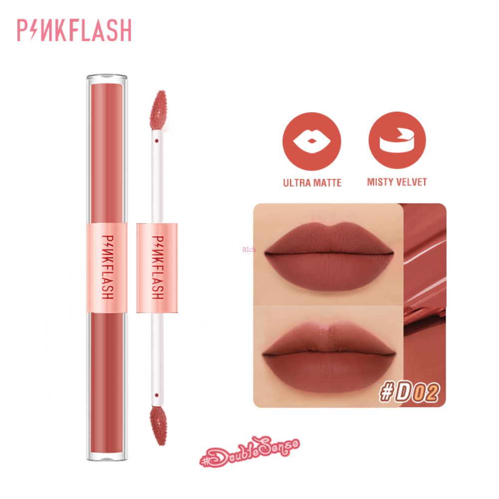 Son Môi Dưỡng Ẩm 2 Trong 1 Chống Thấm Nước Không Dính Trọng Lượng Nhẹ Lâu Trôi PINKFLASH