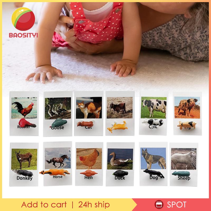 [Baosity1] Thẻ Học Tập Ghép Động Vật Chắc Chắn Cho Trẻ Mẫu Giáo